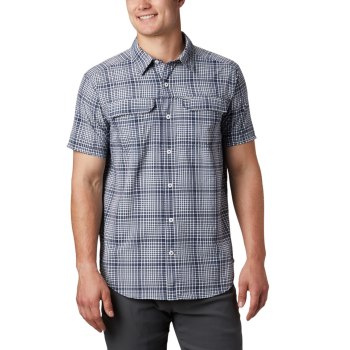 Columbia Silver Ridge Short Sleeve Seersucker, Camisa Azul Marino Para Hombre | 193705-GQN